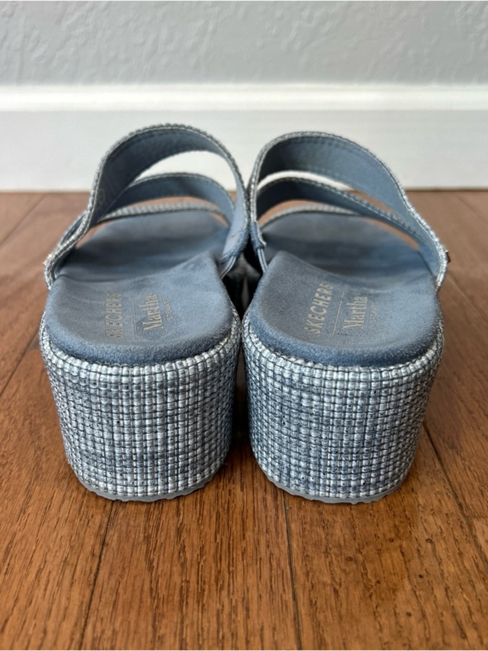 Skechers Martha Stewart Beverlee Wedges Sandals Arch Fit Women’s Size 6 Blue - Picture 7 of 10